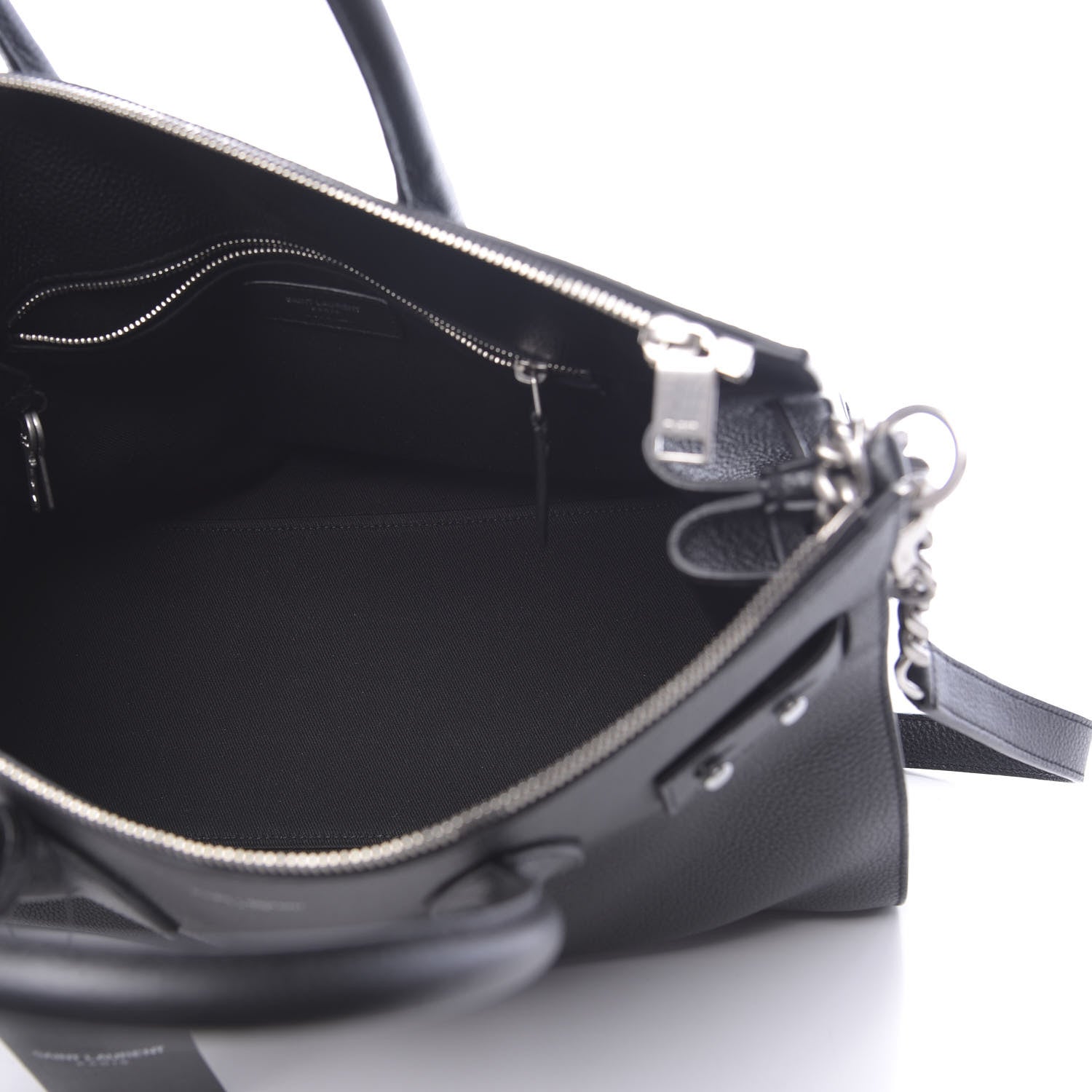 Saint Laurent Grained Calfskin Small Supple Sac De Jour Duffle Black 5 of 9
