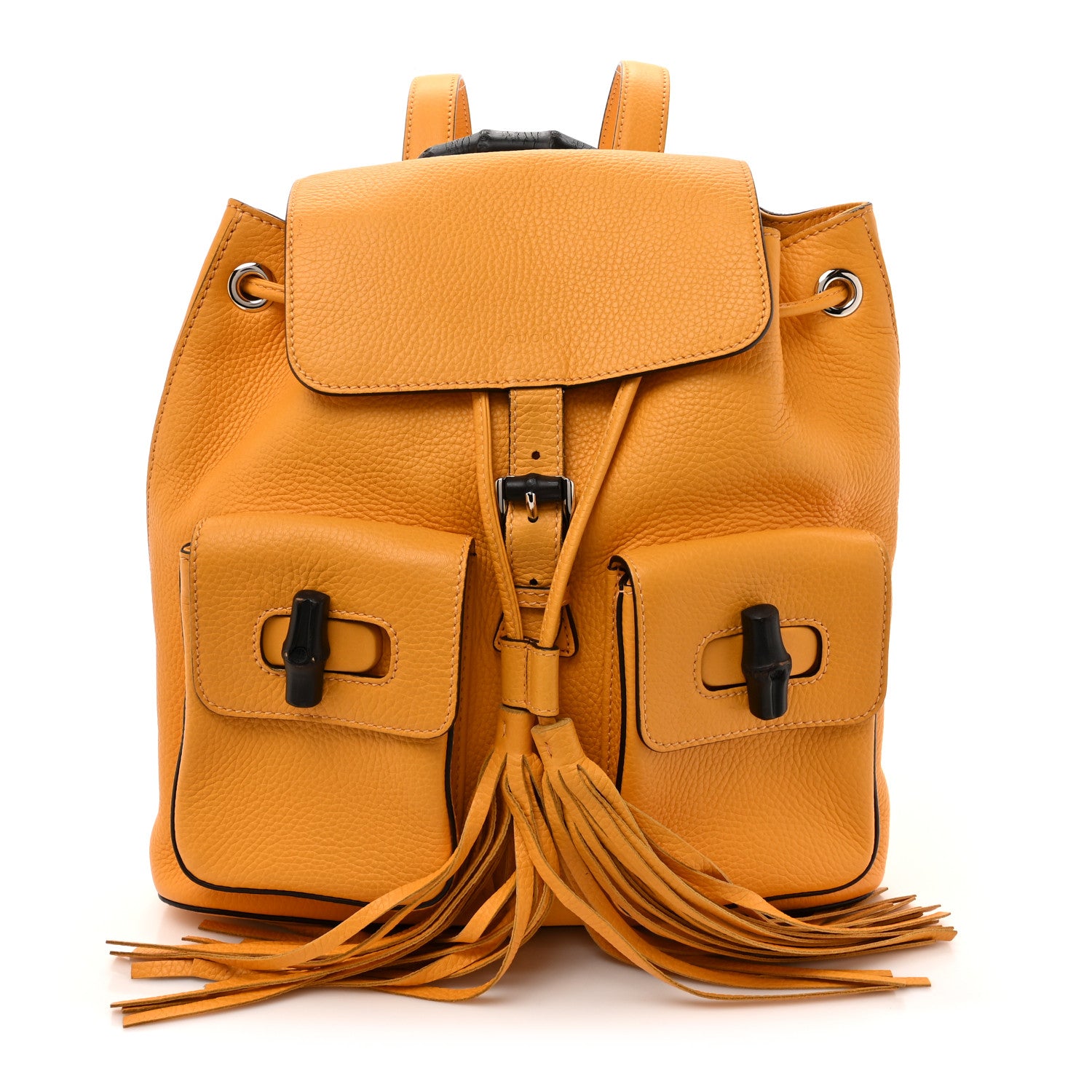 Gucci Cellarius Calfskin Medium Bamboo Backpack Orange 1 of 13
