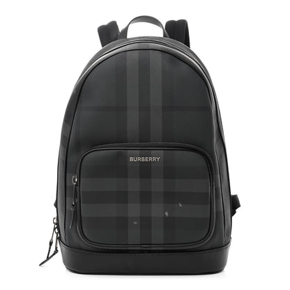 Burberry London Check Logo Rocco Backpack Charcoal 1 of 14