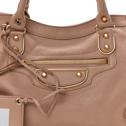 Balenciaga Chevre Gold Metallic Edge Hardware City Rose Des Sables 8 of 10