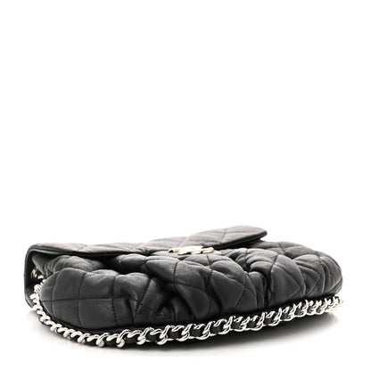 Chanel Washed Lambskin Quilted Medium Chain Around Messenger Black 4 of 11