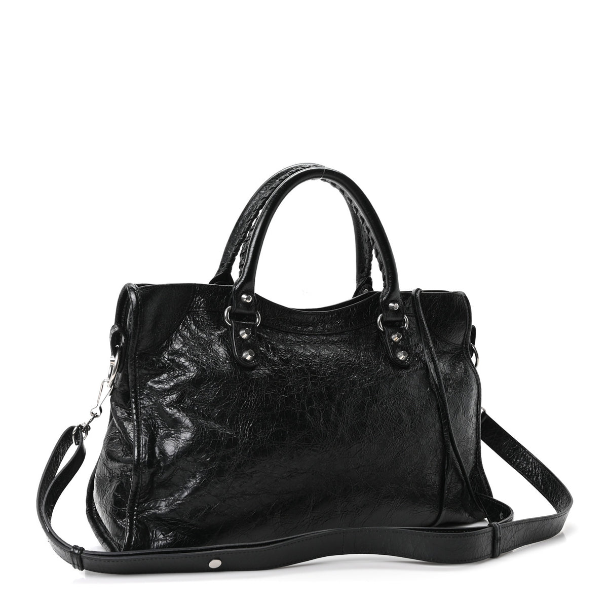 Balenciaga Agneau Arena Silver Hardware Medium Le City Black 3 of 10