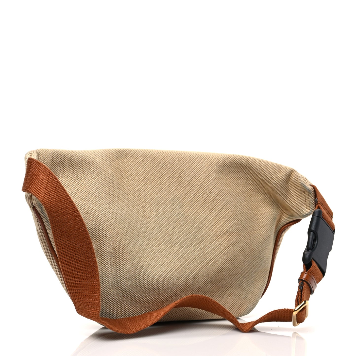 Vintage Canvas Web Belt Bag Sand Cuir