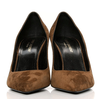 Saint Laurent Suede Zoe 85 Pumps 39.5 Caramel 2 of 5