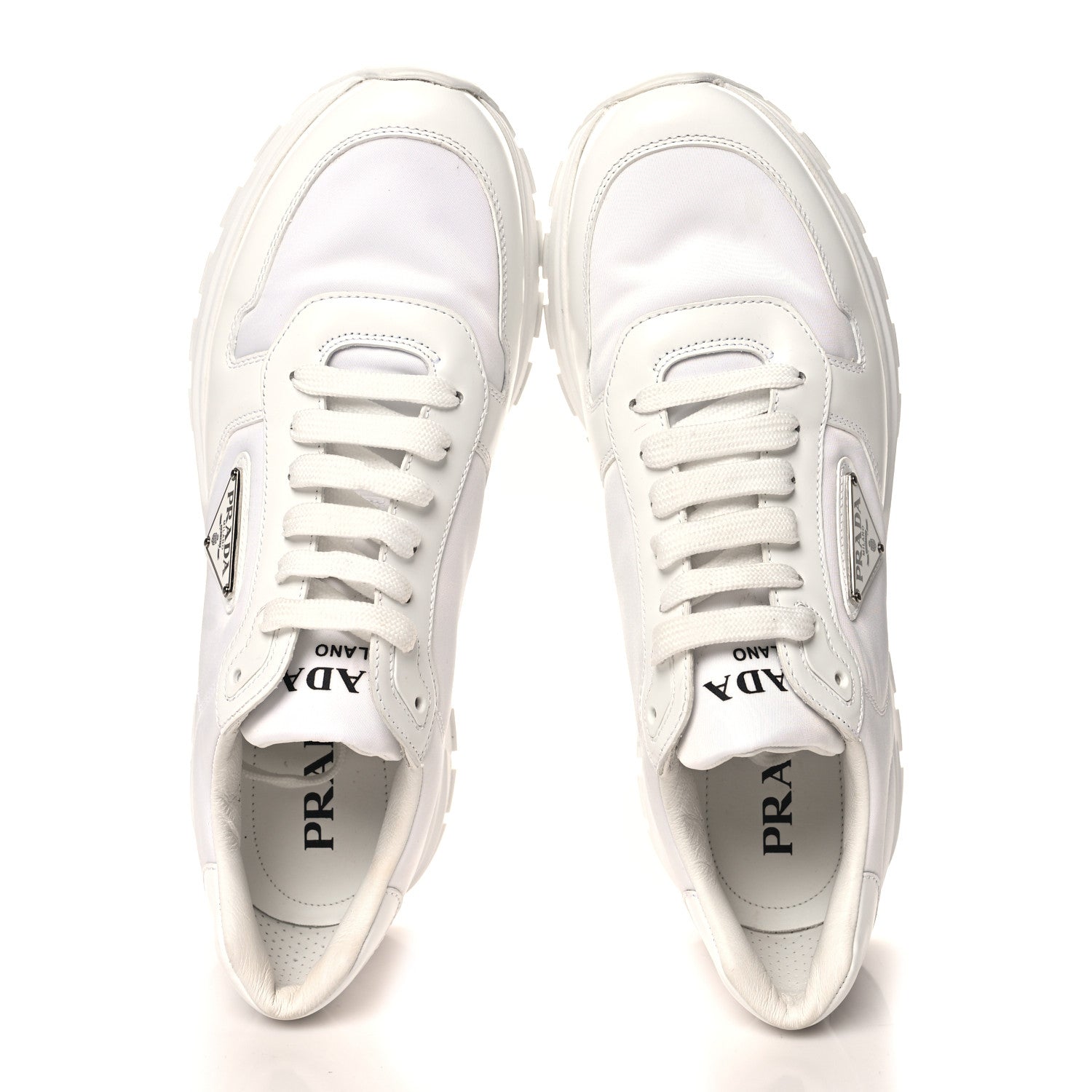 Prada Re-Nylon Spazzolato Triangle Mens Prax 01 45mm Sneakers 8 White 2 of 9