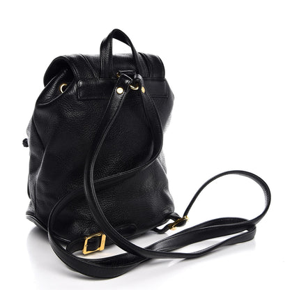 MCM Grained Calfskin Studded Drawstring Backpack Black 4 of 6