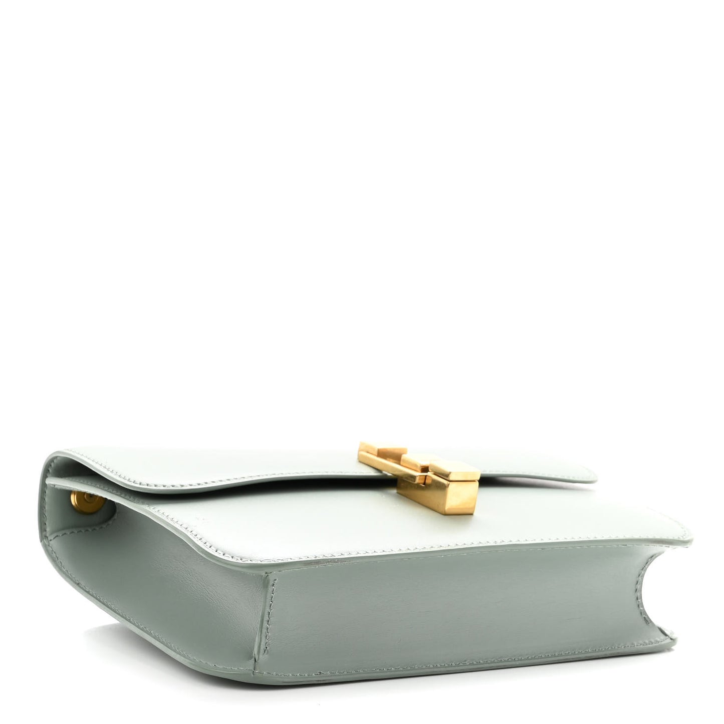 Smooth Calfskin Carre Satchel Vert Opaline