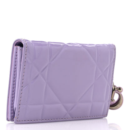 Christian Dior Patent Cannage Lady Dior Card Holder Lilac 3 of 10