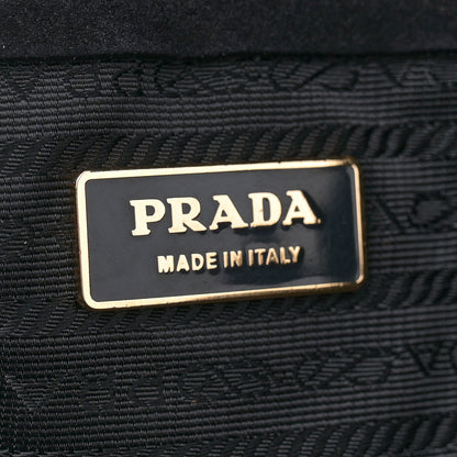 Prada Suede Easy Foldover Pushlock Satchel Black 6 of 13