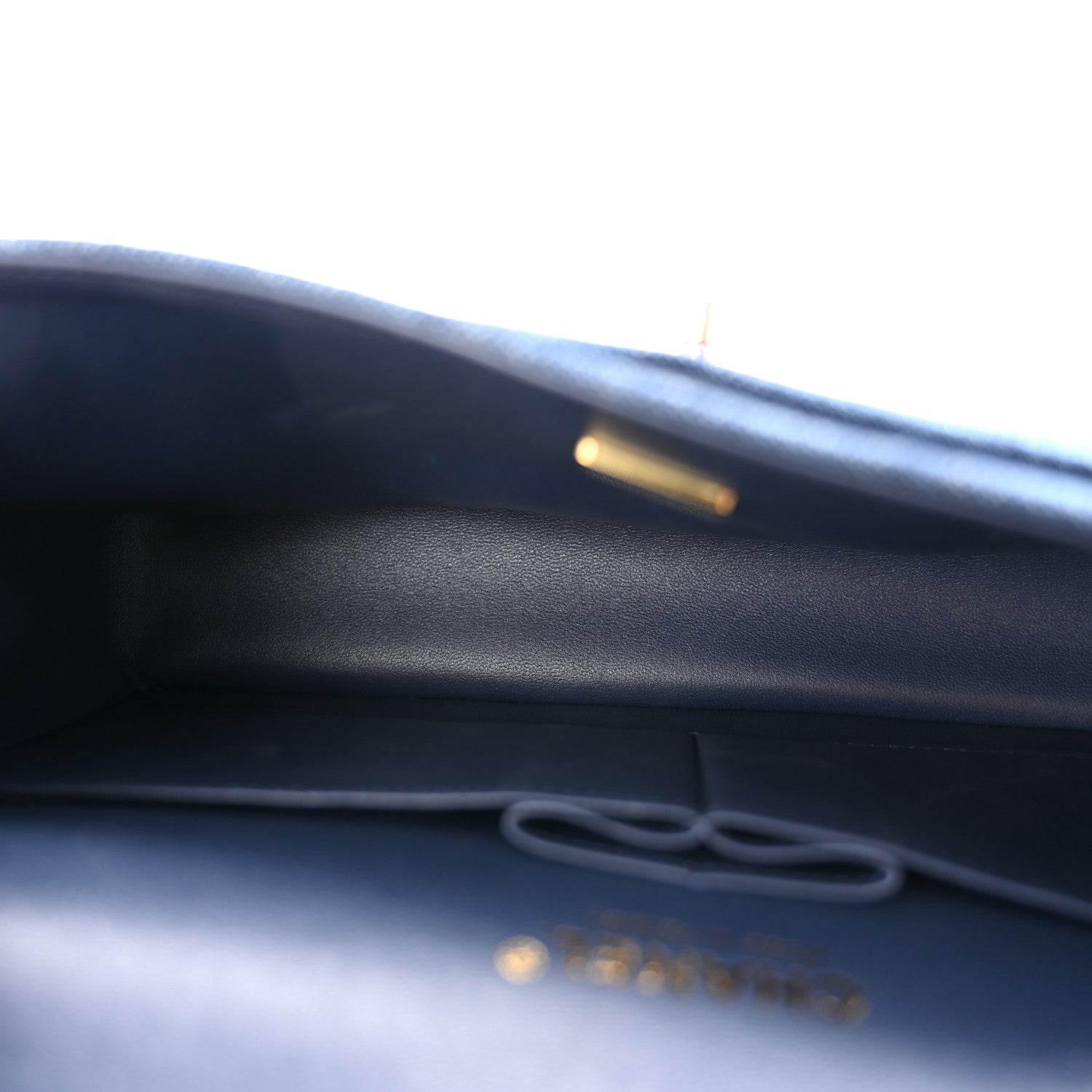 Chanel Printed Denim Quilted Medium Double Flap Dark Blue 5 of 13