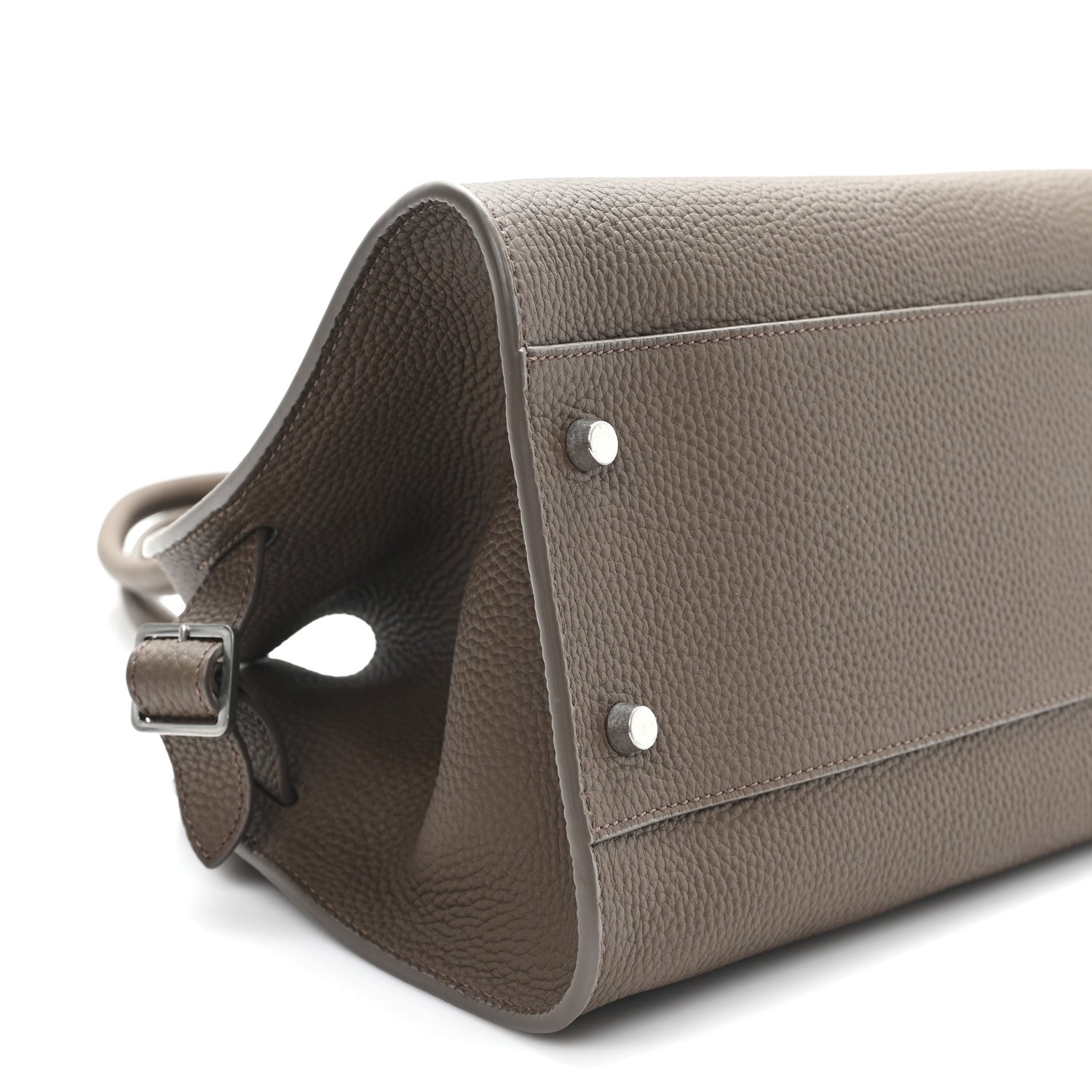 The Row Matte Grained Calfskin Margaux Shoulder 12 Dark Olive 8 of 9
