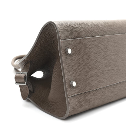 The Row Matte Grained Calfskin Margaux Shoulder 12 Dark Olive 8 of 9