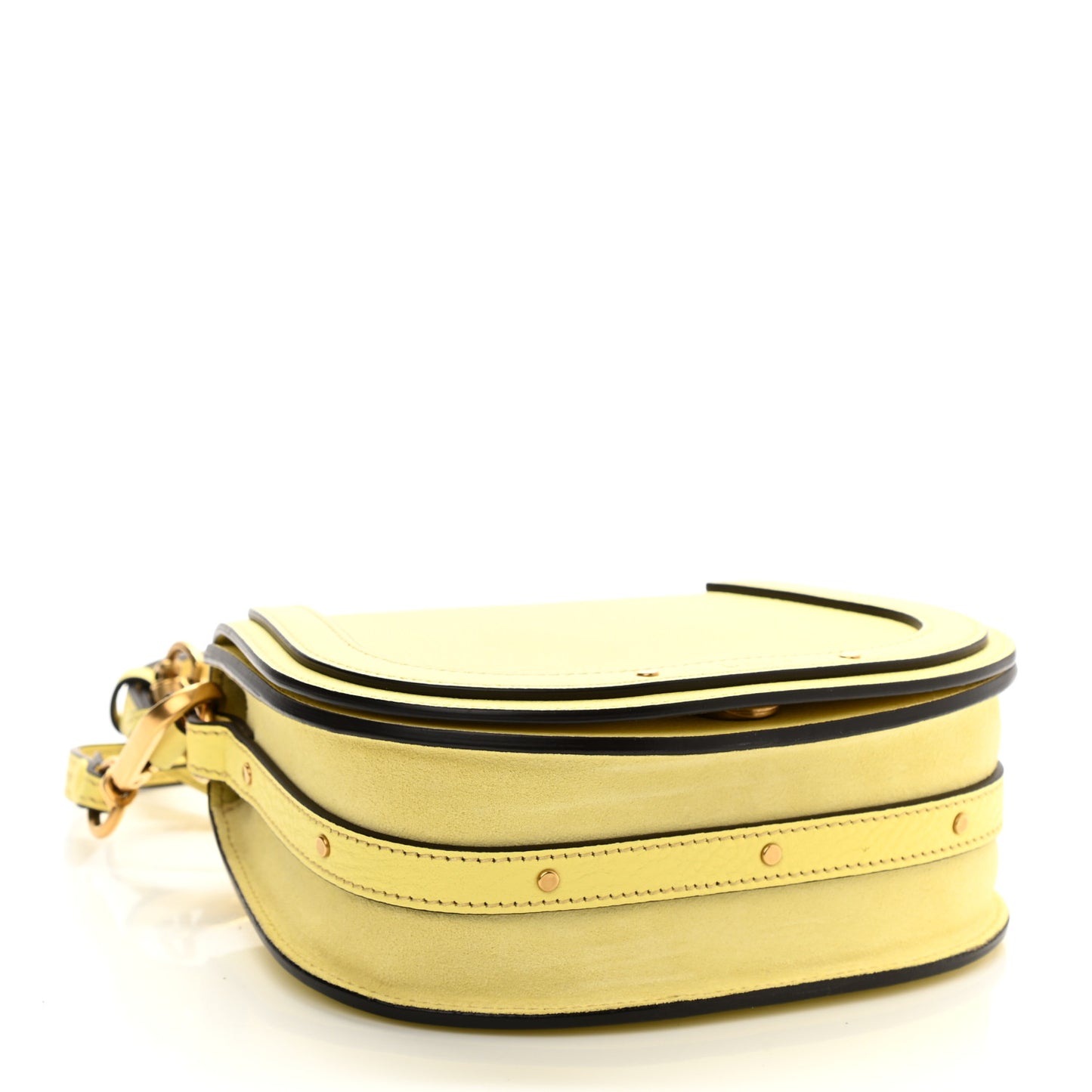 Calfskin Suede Small Nile Bracelet Bag Lemonade