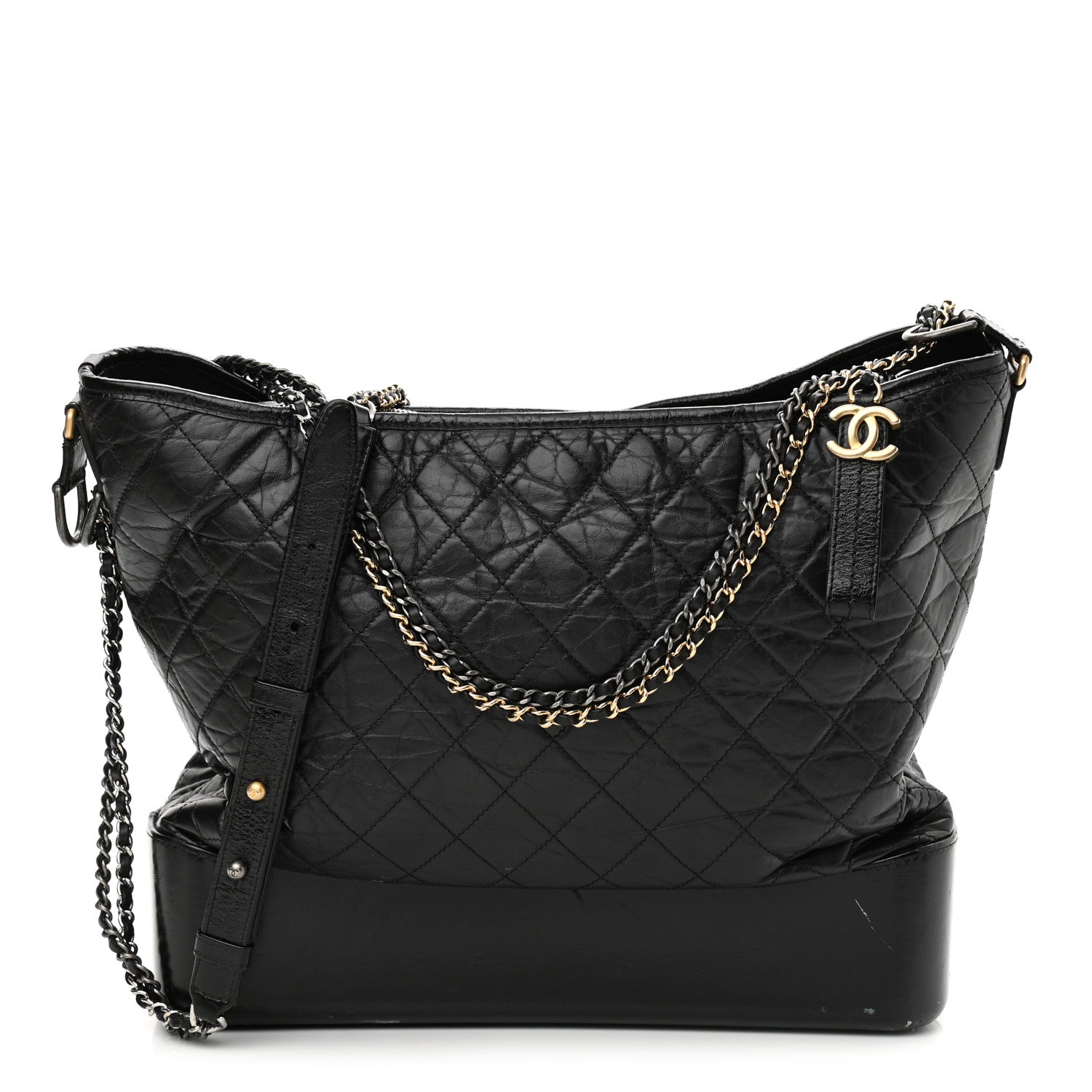 Chanel Aged Calfskin Quilted Maxi Gabrielle Hobo Black 1 of 18