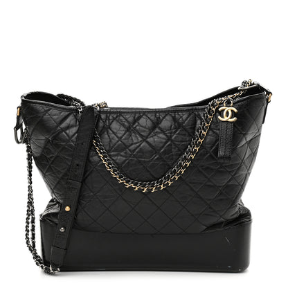 Chanel Aged Calfskin Quilted Maxi Gabrielle Hobo Black 1 of 18