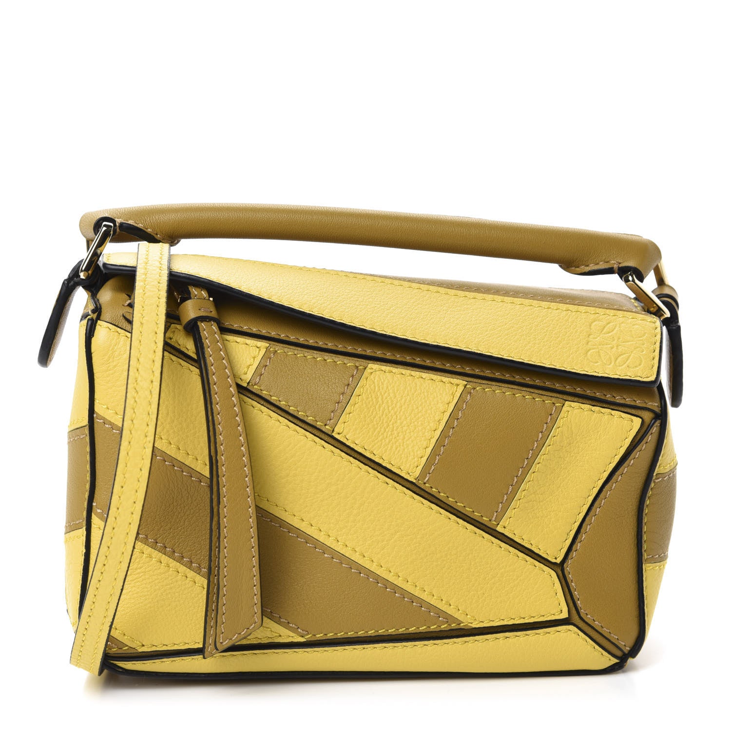 Loewe Calfskin Rugby Mini Puzzle Bag Yellow Ochre 1 of 10