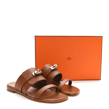 Hermes Calfskin Nina Sandals 39.5 Gold 10 of 10