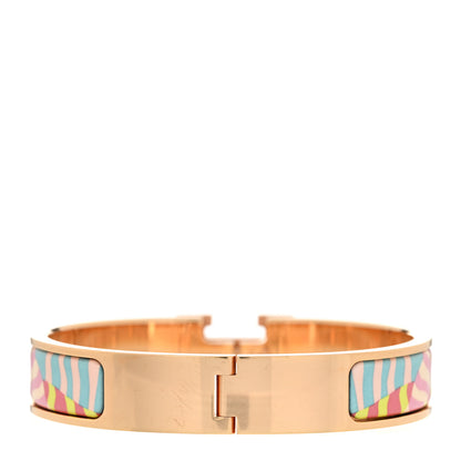 Hermes Enamel Narrow Print Zebres De Tanzania Clic Clac H Bracelet PM Color Patch 3 of 6