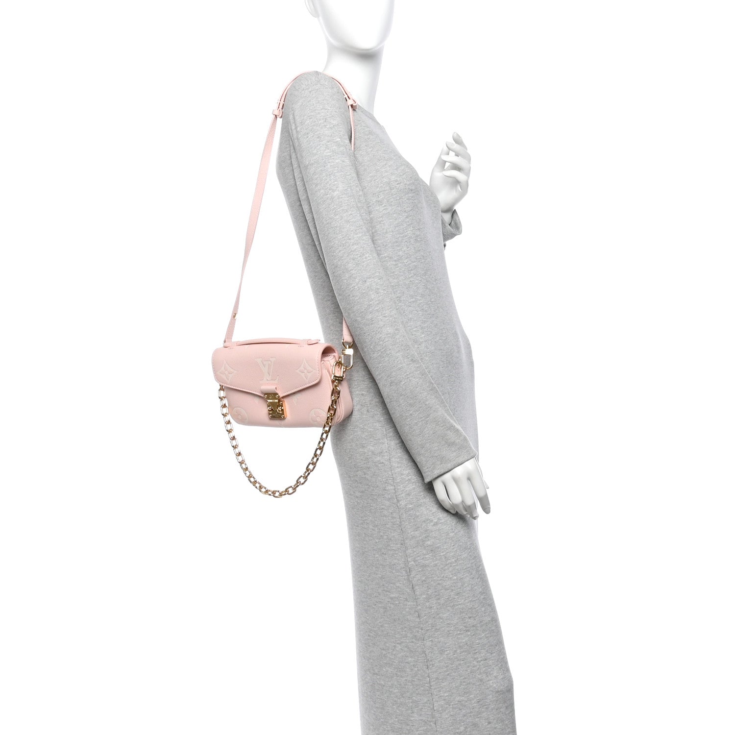 Louis Vuitton Empreinte Monogram Giant Pochette Metis East West Pink Beige 2 of 11