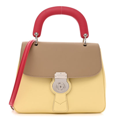 Burberry Trench Calfskin Medium DK88 Top Handle Bag Yellow Beige Red 1 of 11
