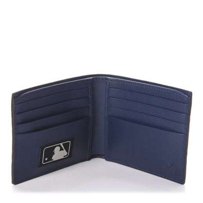 Gucci X MLB Guccissima Signature NY Yankees Embroidered Bi-Fold Wallet Royale Ivory 5 of 5