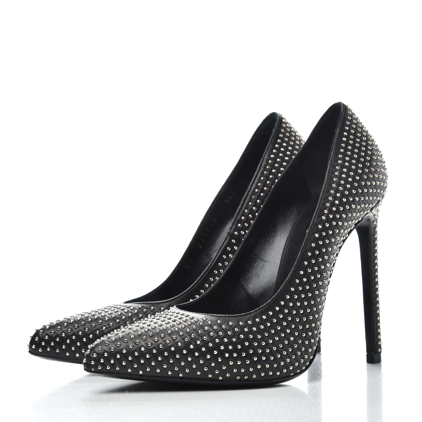 Calfskin Micro Studded 110 Pumps 36.5 Black