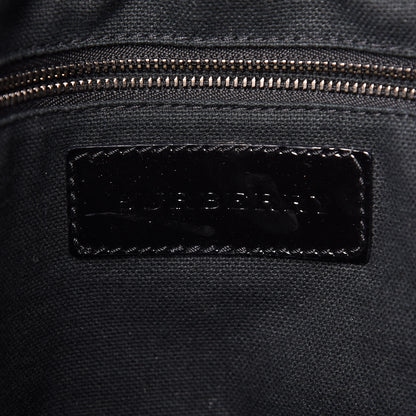 Burberry Patent Check Embossed Small Bilmore Tote Black 6 of 11