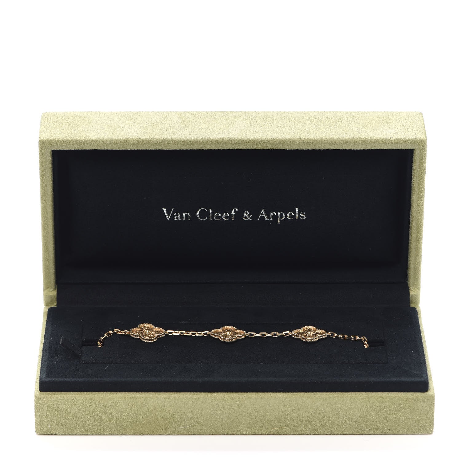 Van Cleef & Arpels 18K Yellow Gold 5 Motifs Vintage Alhambra Bracelet 7 of 7