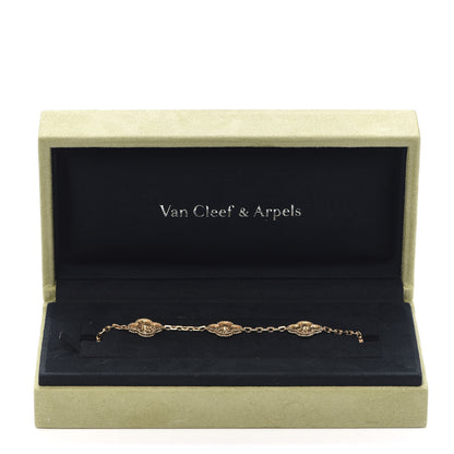 Van Cleef & Arpels 18K Yellow Gold 5 Motifs Vintage Alhambra Bracelet 7 of 7