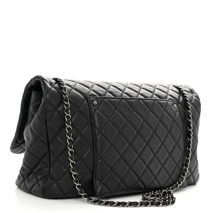 Chanel Calfskin Quilted Small XXL Travel Flap Bag Black 3 of 9