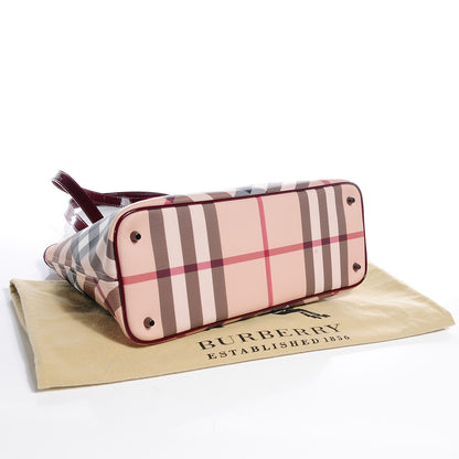 Burberry Patent Nova Check Shopper Tote Red 4 of 8