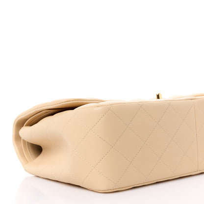 Chanel Lambskin Quilted Jumbo Double Flap Beige 10 of 12