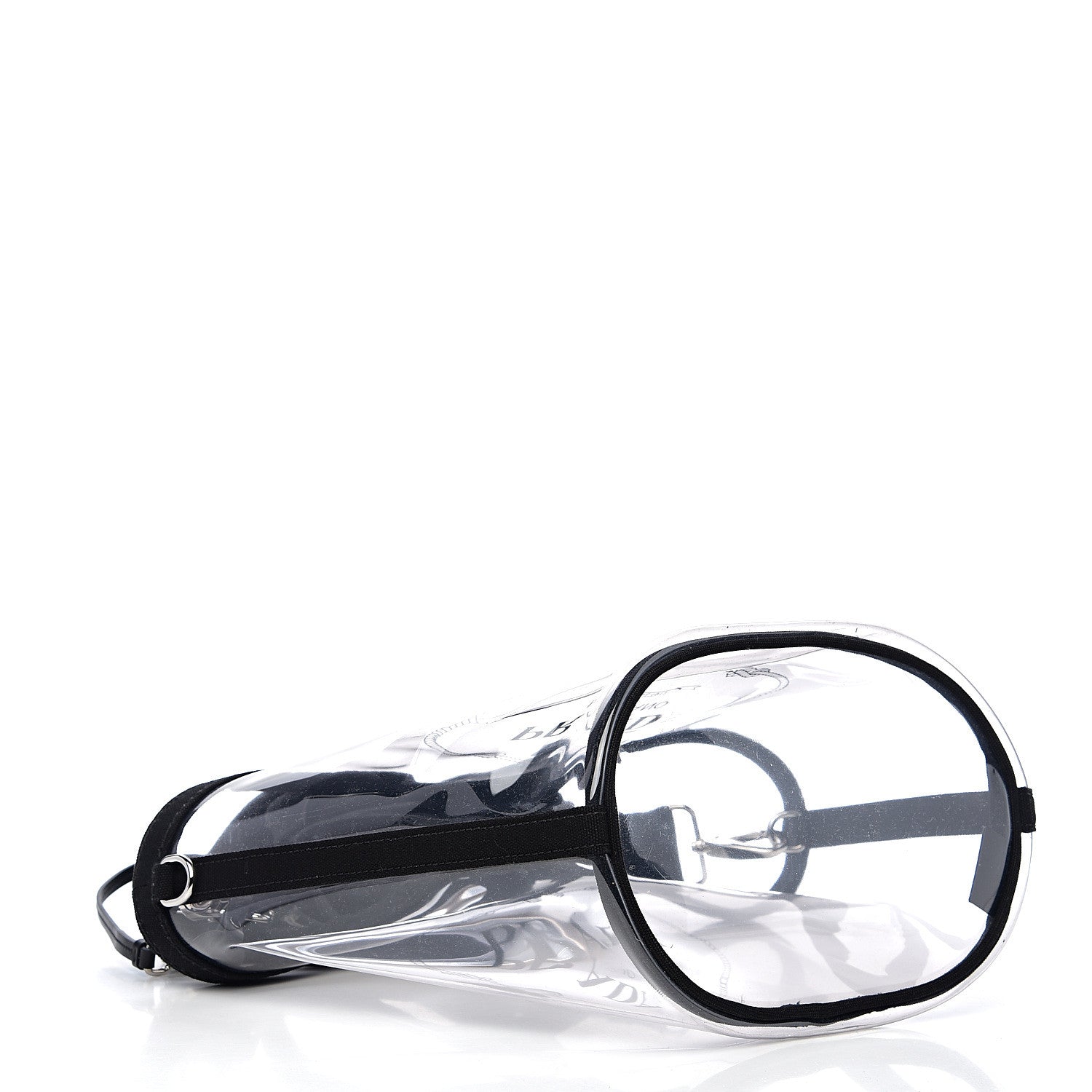 Prada Plexiglass Canapa Small Shopper Tote Black 4 of 10