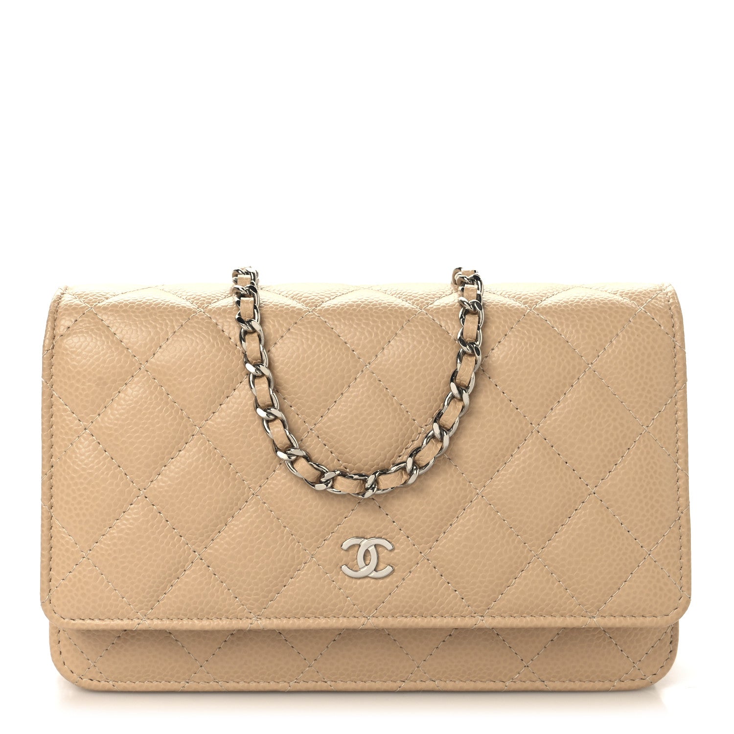 Chanel Caviar Quilted Wallet On Chain WOC Beige 1 of 11