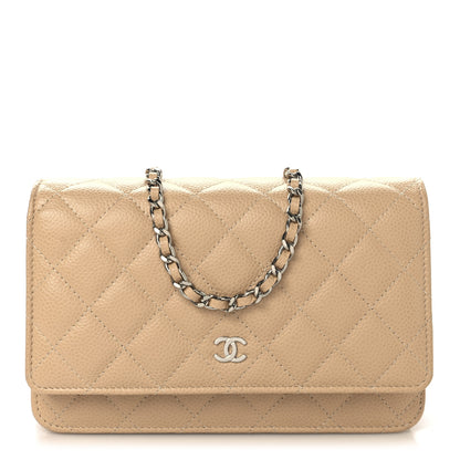 Chanel Caviar Quilted Wallet On Chain WOC Beige 1 of 11