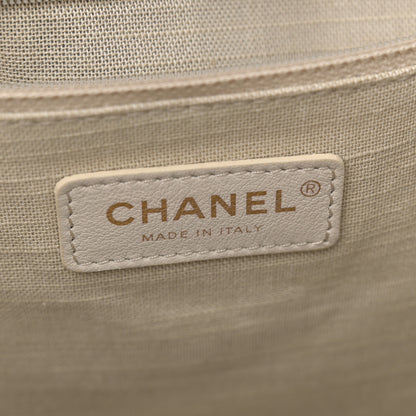 Chanel Denim Small Deauville Tote Dark Blue White 7 of 12
