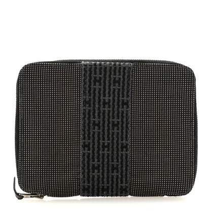 Hermes Canvas Herline Zip Wallet Grey 1 of 9