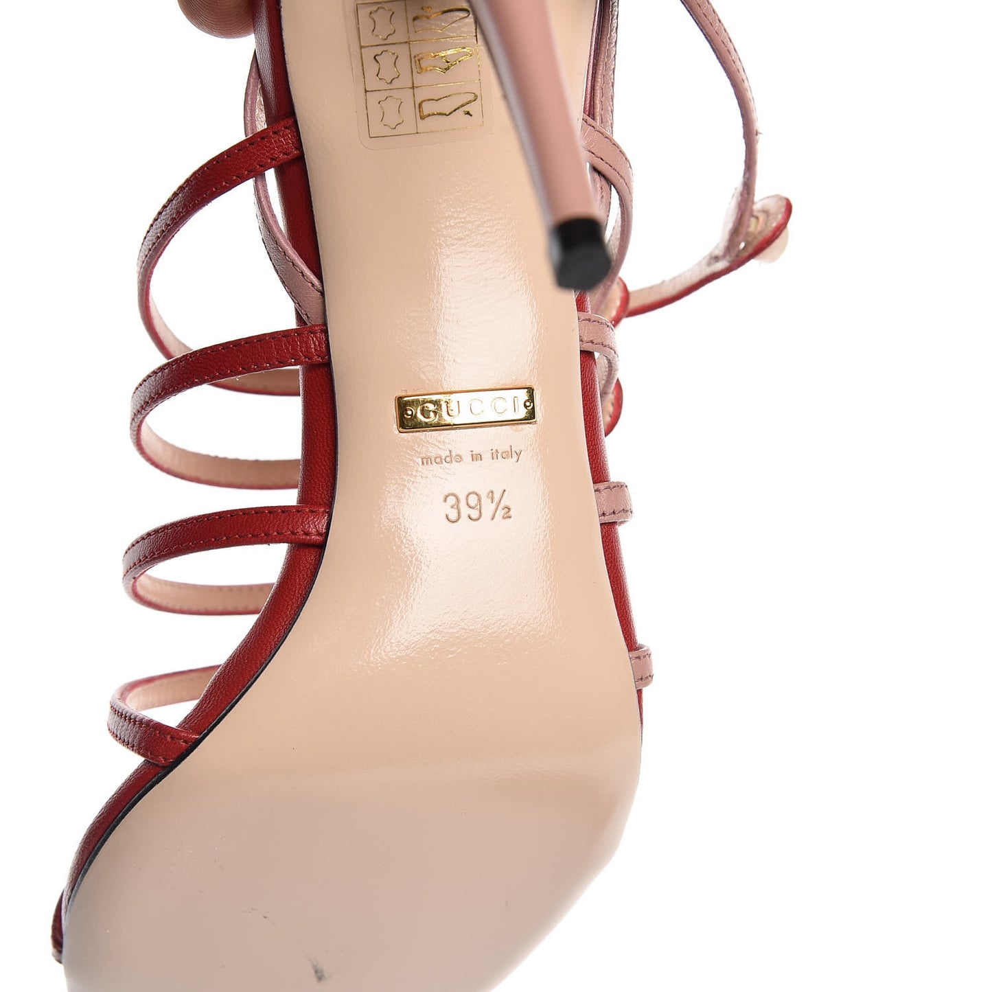 Malaga Kid Aneta Ladder-Strap 95mm Sandals 39.5 Carmine Rose