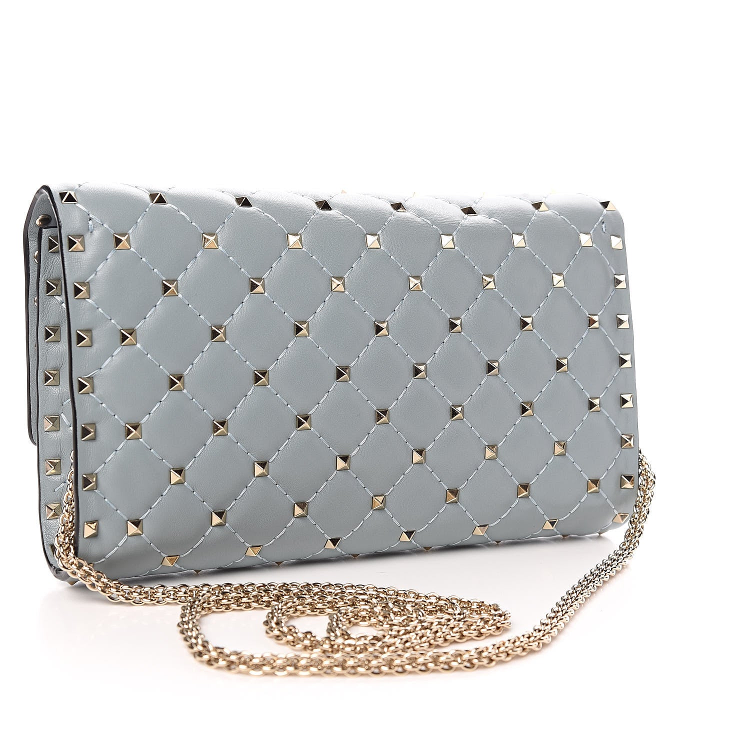Valentino Garavani Nappa Rockstud Spike Wallet on Chain Nube 3 of 11