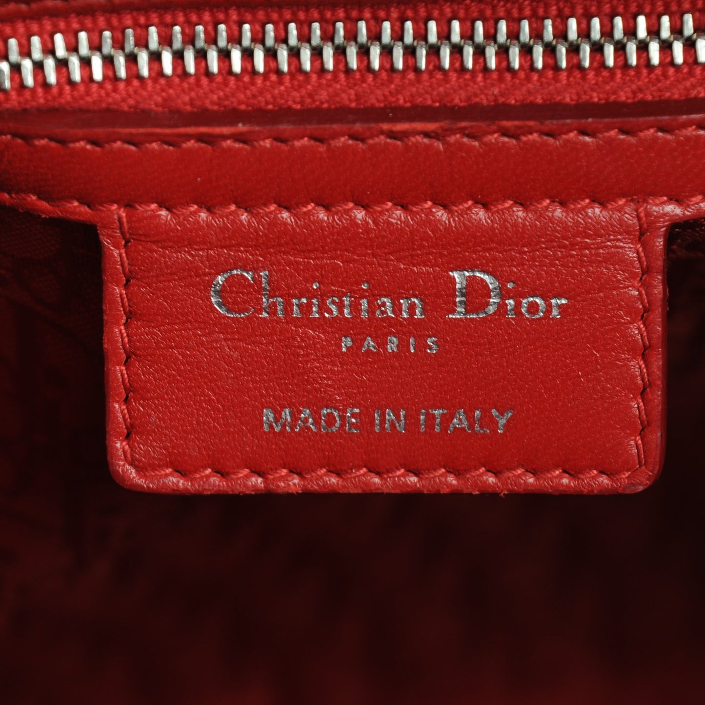 Lambskin Cannage Large Lady Dior Red