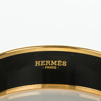 Hermes Enamel Printed Wide Balcons du Guadalquivir Bracelet 62 Gold 4 of 5