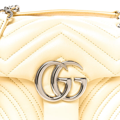 Gucci Lambskin Matelasse Small GG Marmont Shoulder Bag Yellow 8 of 10