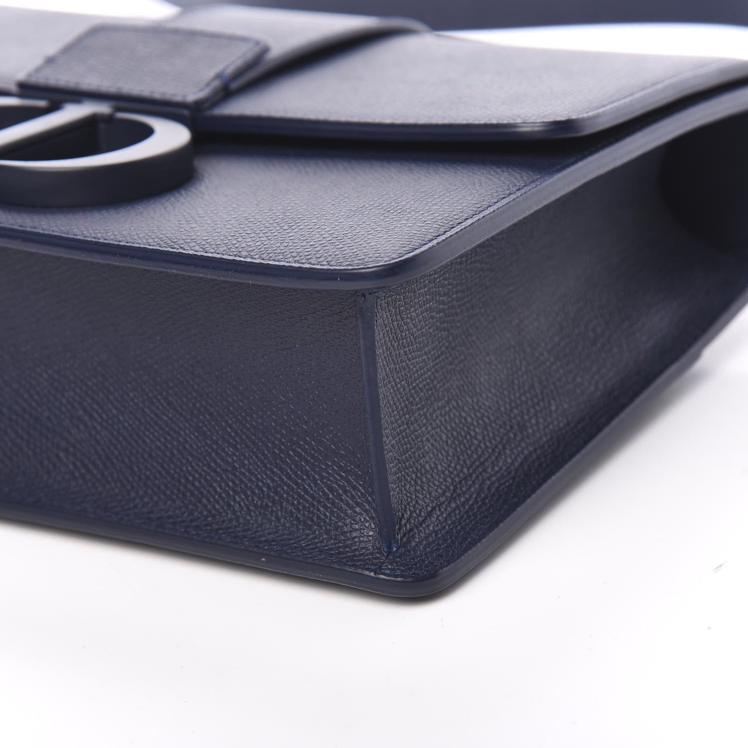 Christian Dior Ultra Matte Grained Calfskin 30 Montaigne Flap Bag Navy 9 of 10