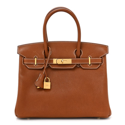 Hermes Natural Barenia Faubourg Birkin 30 Fauve 1 of 17