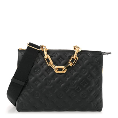 Louis Vuitton Lambskin Embossed Monogram Coussin MM Black 1 of 10