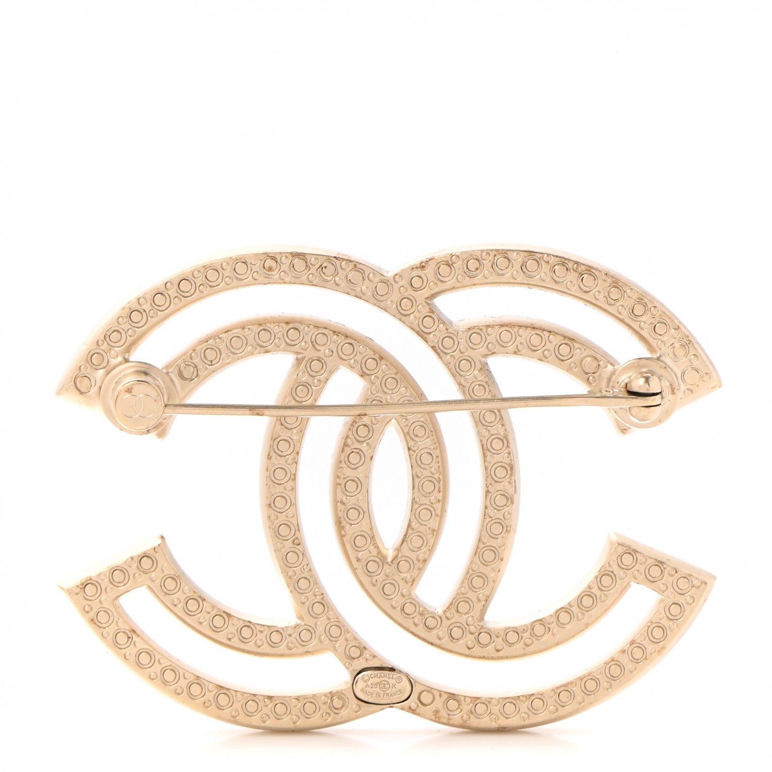 Chanel Crystal CC Brooch Light Gold 4 of 7