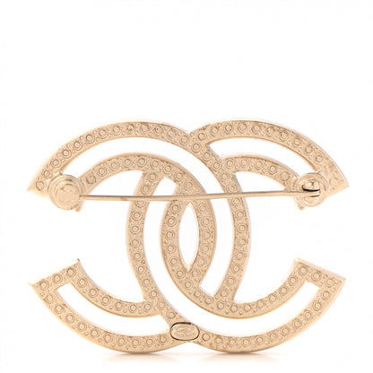 Chanel Crystal CC Brooch Light Gold 4 of 7