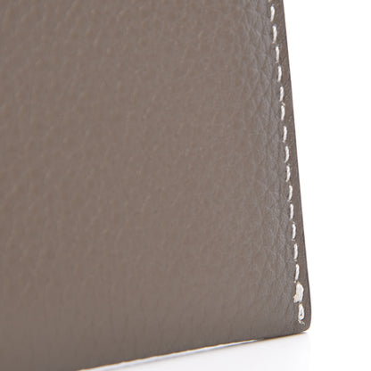 Celine Drummed Calfskin Bi-Color Card Holder Souris 9 of 10