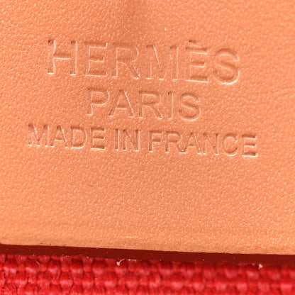 Hermes Vache Hunter Toile Herbag Zip 31 PM Rouge Tomate Natural 6 of 10