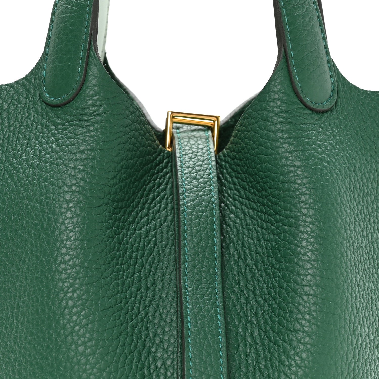 Hermes Taurillon Clemence Swift Eclat Picotin Lock 18 Vert Moyen Vert Peppermint 8 of 13